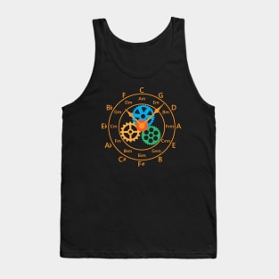 Circle of Fifths Mechanical Clock Style Warm Orange Tank Top